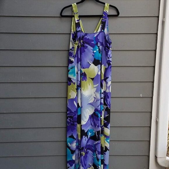 Blue Purple Green Maxi Dress Size 16-18 - Picture 7 of 7